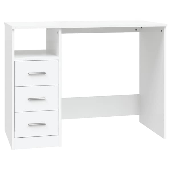 vidaXL sahtlitega kirjutuslaud, valge, 102 x 50 x 76 cm, tehispuit