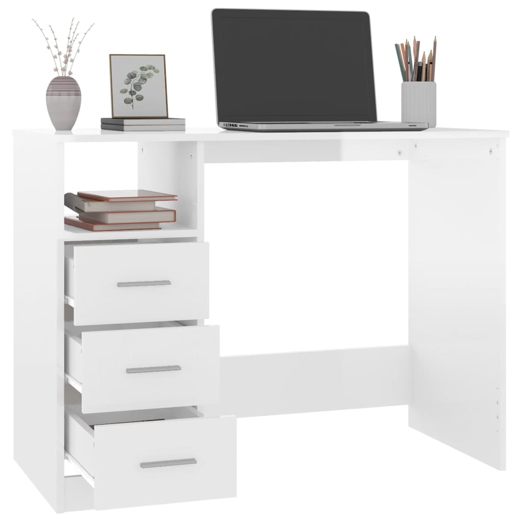 ▷ Escritorio Tori Color Blanco 5 Cajones Madera 90x40x78 Cm