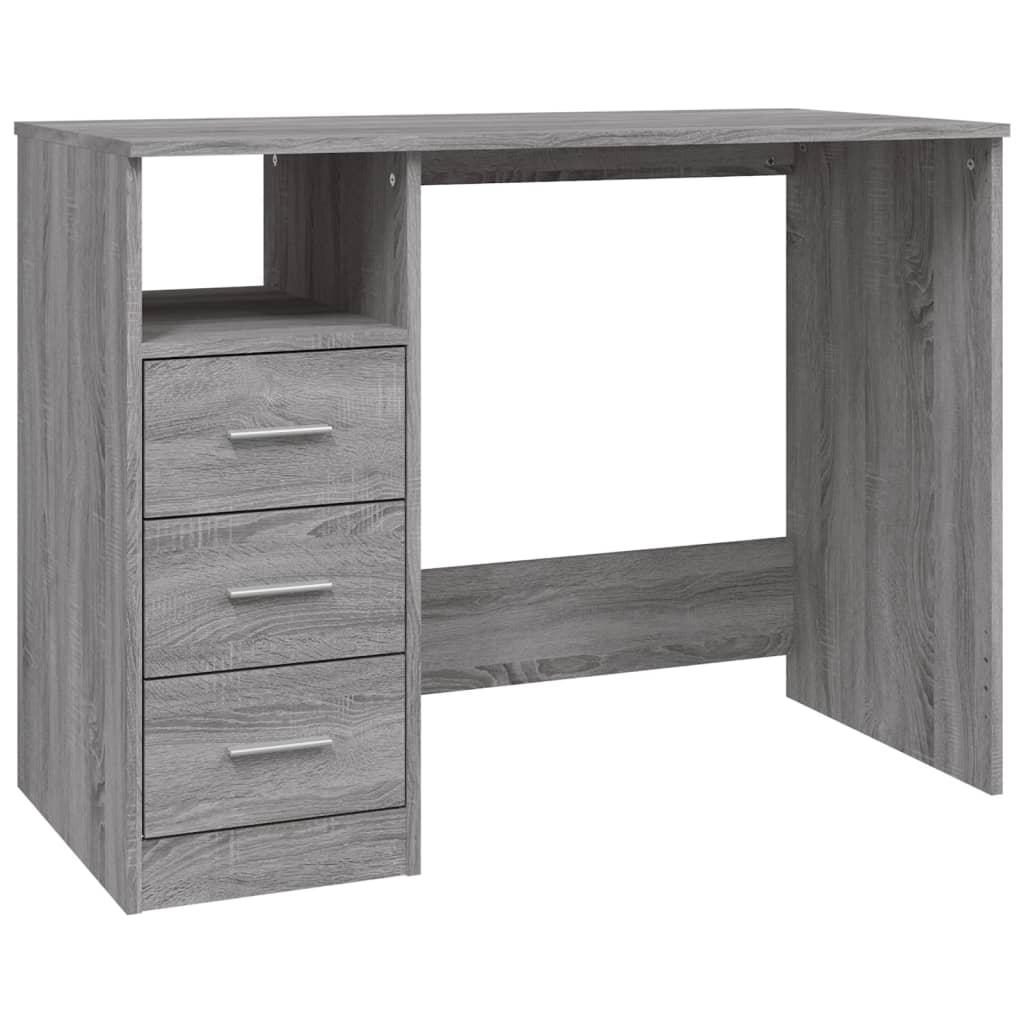 vidaXL Psací stůl se zásuvkami šedý sonoma 102 x 50 x 76 cm kompozit