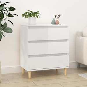 Příborník bílý s vysokým leskem 60x35x70 cm kompozitní dřevo - obrázek 1
