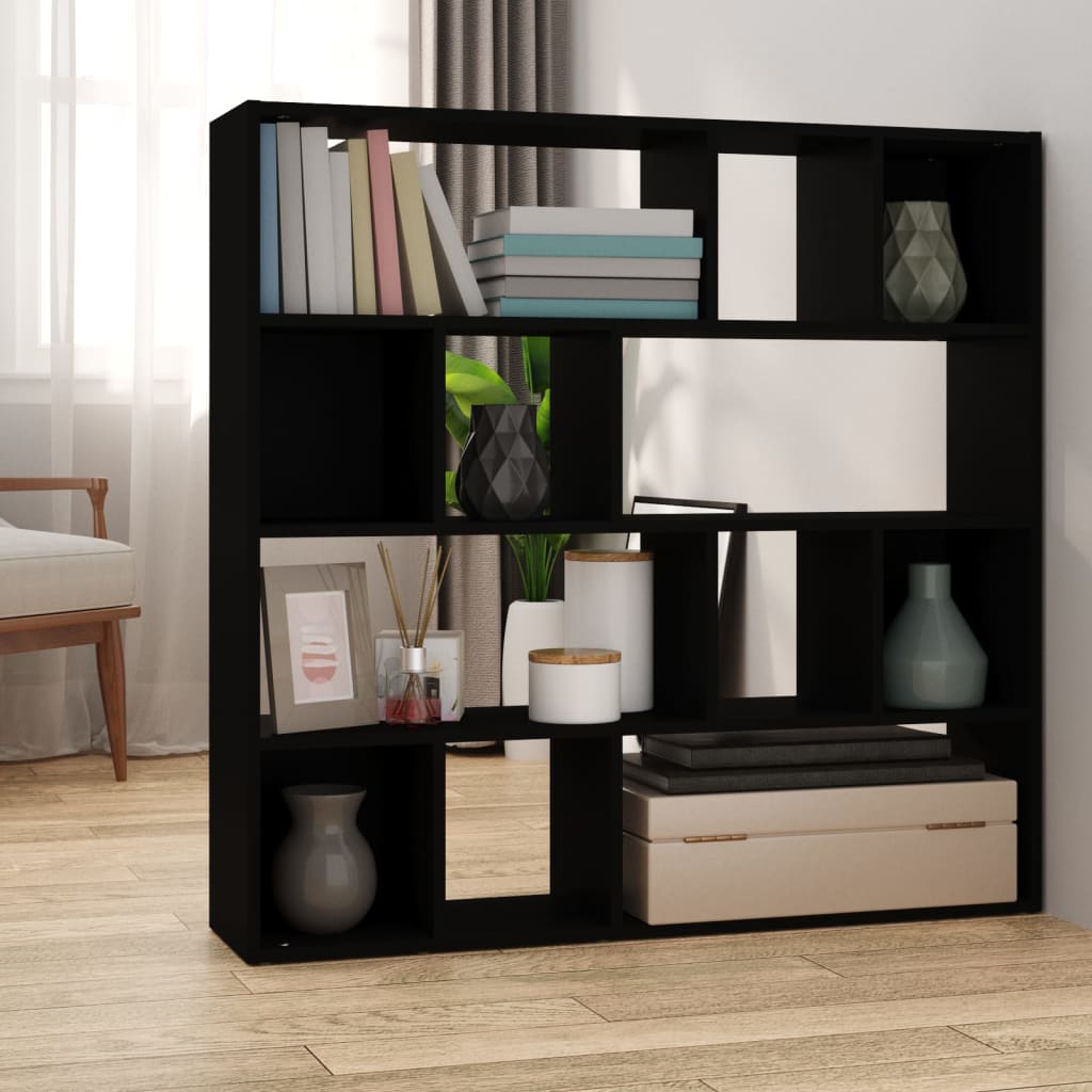 vida XL Bücherregal/Raumteiler Schwarz 105x 24x 102 cm