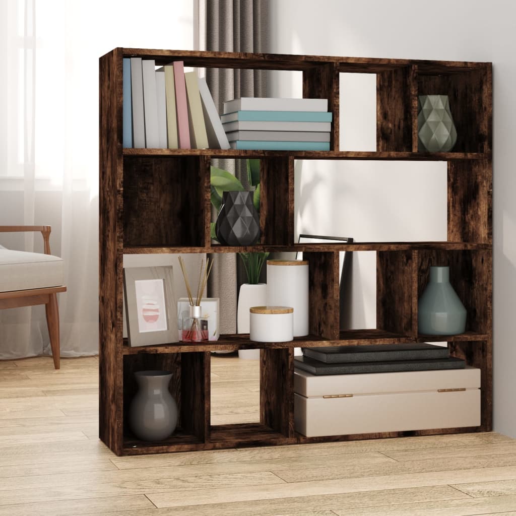 vida XL Bücherregal/Raumteiler Räuchereiche 105x 24x 102 cm