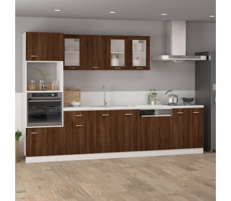 vidaXL Závěsná skleněná skříňka "Lyon" hnědý dub 40 x 31 x 60 cm, dřevěné podlahy