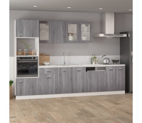 vidaXL Hanging Cabinet Grey Sonoma 39.5x31x60 cm Engineered Wood