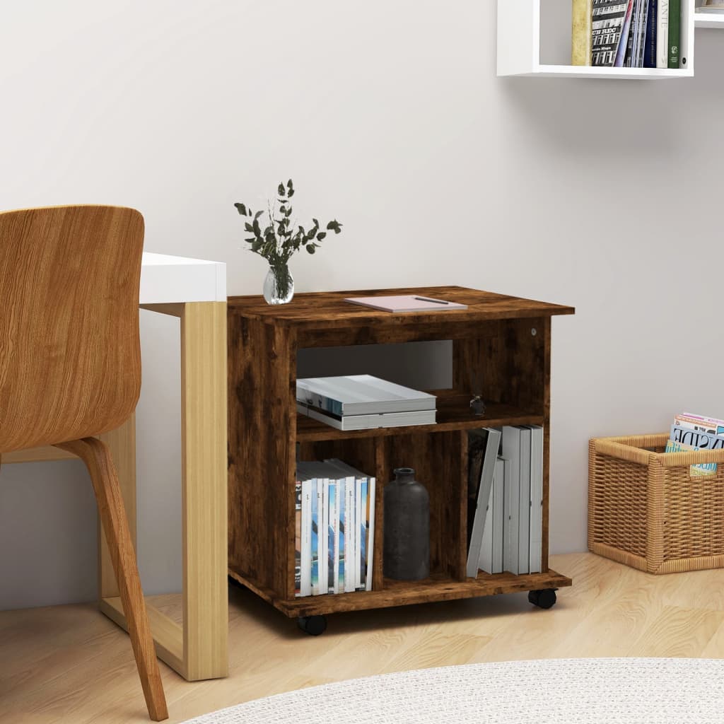 vida XL Rollschrank Räuchereiche 60x 45x 60 cm Holzwerkstoff