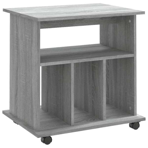 vidaXL ratastel kapp, hall Sonoma tamm, 60 x 45 x 60 cm, tehispuit