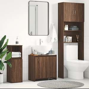 Koupelnová skříňka hnědý dub 60 x 33 x 61 cm kompozitní dřevo - obrázek 1