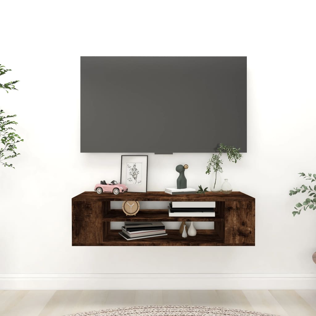 vidaXL TV-Wandschrank Räuchereiche 100x30x26,5 cm Holzwerkstoff