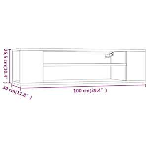 Závěsná TV skříňka hnědý dub 100x30x26,5 cm kompozitní dřevo - obrázek 8