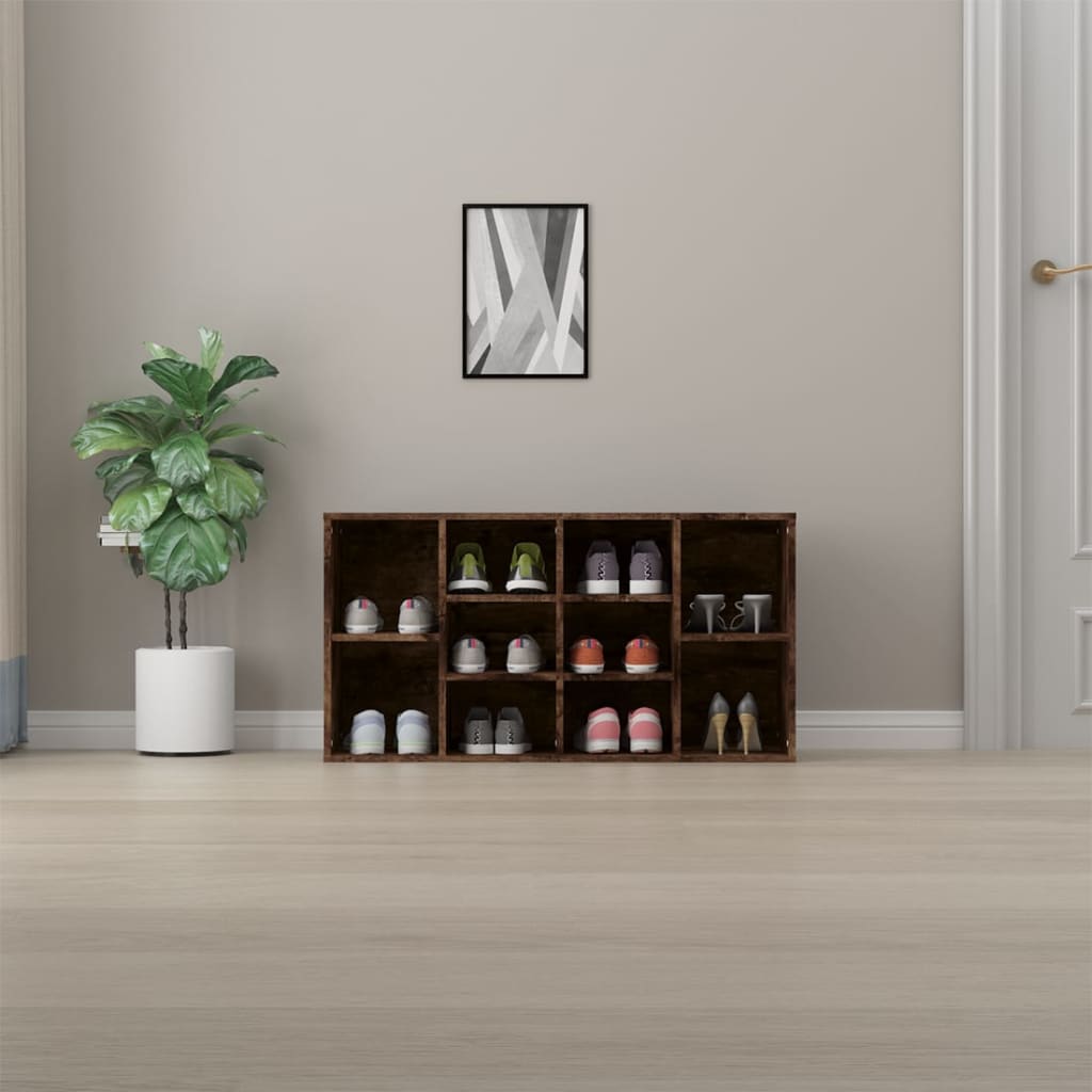 vidaXL Schoenenbank 103x30x54,5 cm bewerkt hout gerookt eikenkleurig
