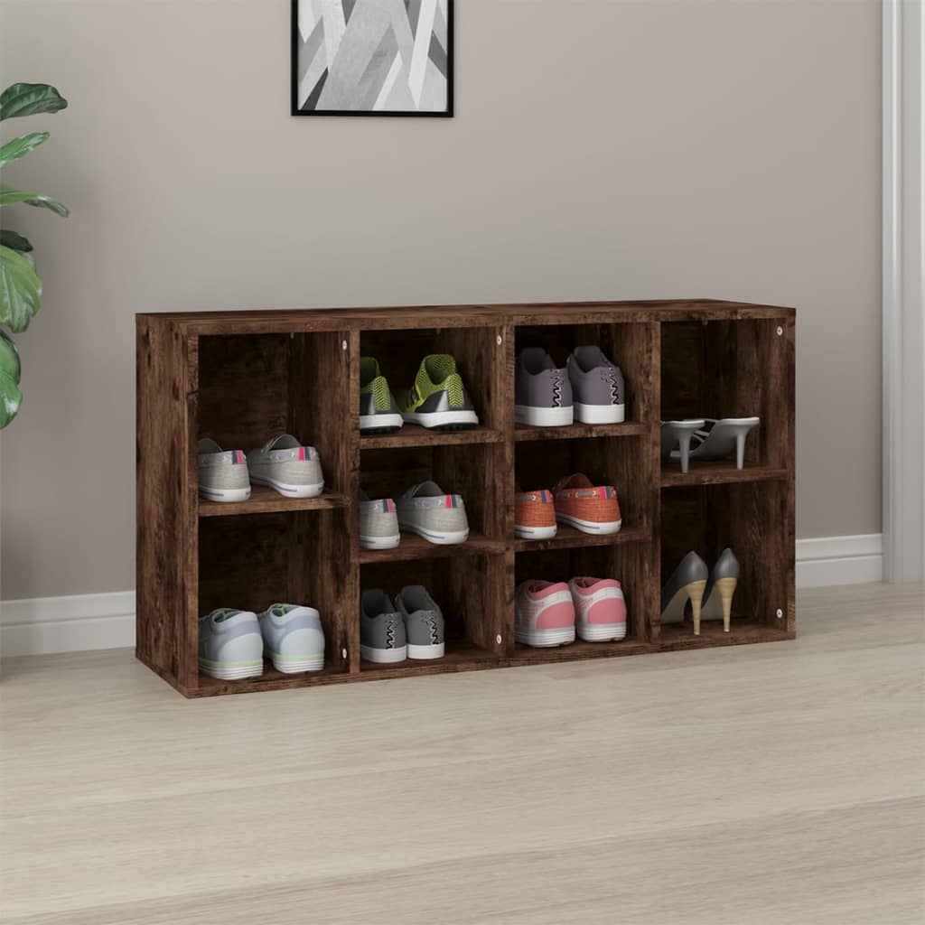 vidaXL Schuhbank Räuchereiche 103x30x54,5 cm Holzwerkstoff