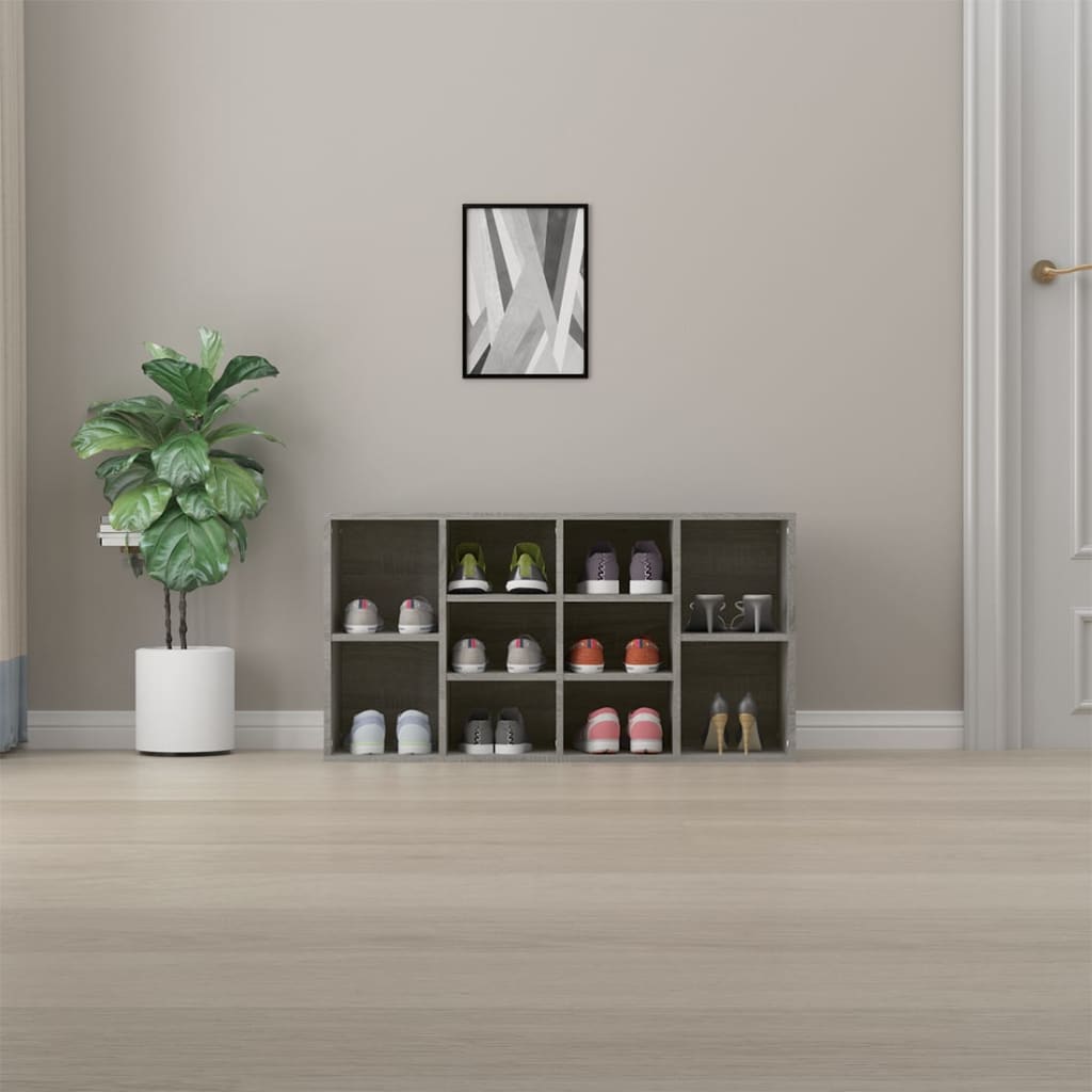 vidaXL Schoenenbank 103x30x54,5 cm bewerkt hout grijs sonoma eiken