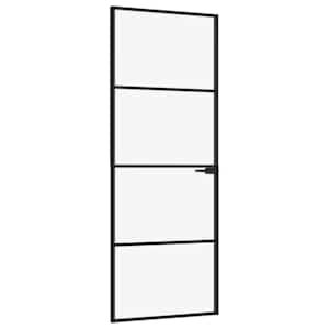 vidaXL siseuks, must, 76x201,5 cm, karastatud klaas/alumiinium, &otilde;huke