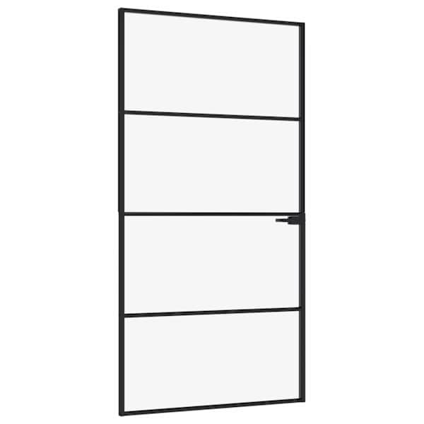 vidaXL siseuks, must, 102x201,5 cm, karastatud klaas/alumiinium, &otilde;huke