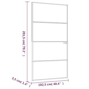 Interiérové dveře černé 102x201,5 cm tvrzené sklo a hliník úzké - obrázek 8