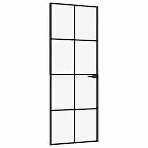 vidaXL siseuks, must, 76x201,5 cm, karastatud klaas/alumiinium, &otilde;huke