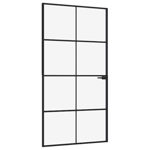 vidaXL siseuks, must, 102x201,5 cm, karastatud klaas/alumiinium, &otilde;huke