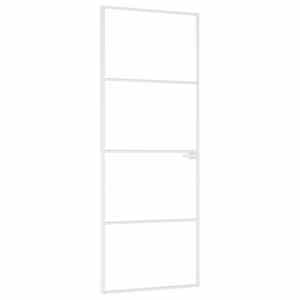 vidaXL siseuks, valge, 76x201,5 cm, karastatud klaas/alumiinium, &otilde;huke