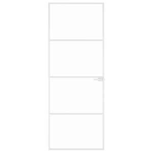 vidaXL Sobna vrata bijela 76x201,5 cm kaljeno staklo i aluminij tanka