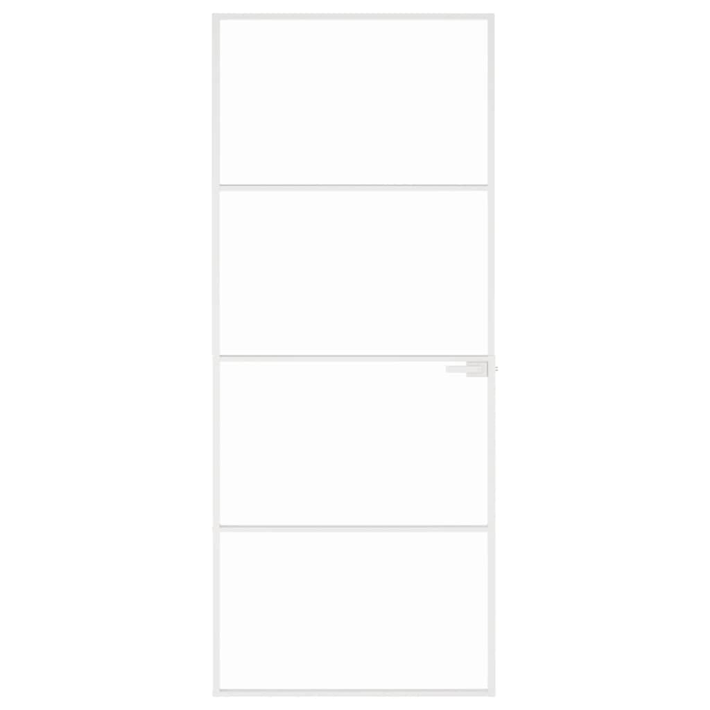 Thumbnail - vidaXL Innentür Weiß 83x201,5 cm Hartglas & Aluminium Schlank