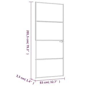 Interiérové dveře bílé 83x201,5 cm tvrzené sklo a hliník úzké - obrázek 8