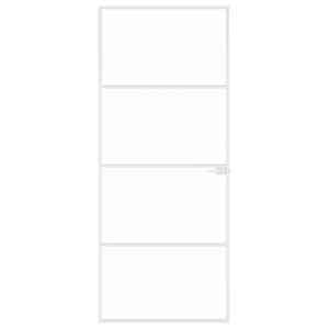 vidaXL Εσωτερική Πόρτα Λευκή 83x201,5 εκ. Ψημένο Γυαλί&Λεπτό Αλουμίνιο