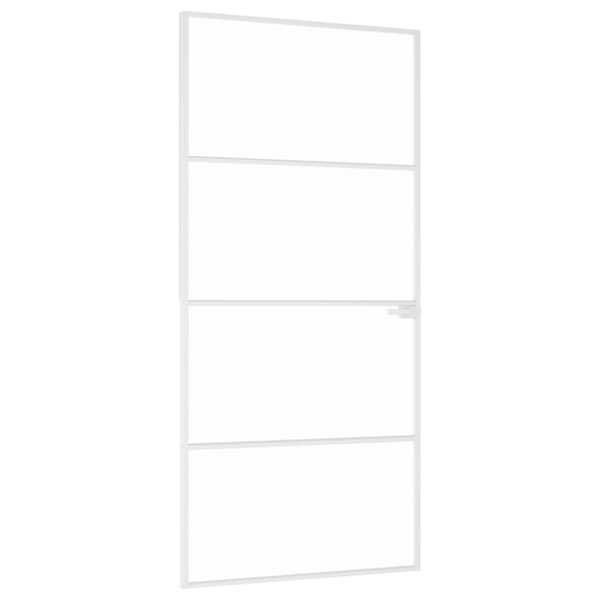 vidaXL siseuks, valge, 93x201,5 cm, karastatud klaas/alumiinium, &otilde;huke