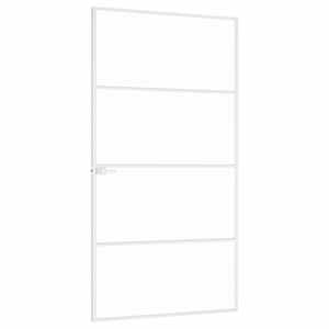 Interiérové dveře bílé 102x201,5 cm tvrzené sklo a hliník úzké - obrázek 4