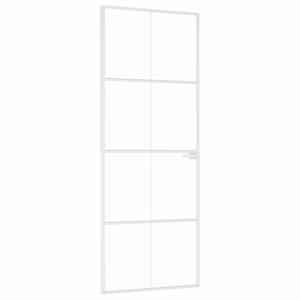 vidaXL siseuks, valge, 76x201,5 cm, karastatud klaas/alumiinium, &otilde;huke