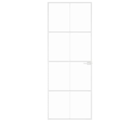 vidaXL Puerta de interior vidrio templado y aluminio blanco 76x201,5cm