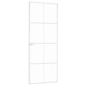 Interiérové dveře bílé 76x201,5 cm tvrzené sklo a hliník úzké - obrázek 4