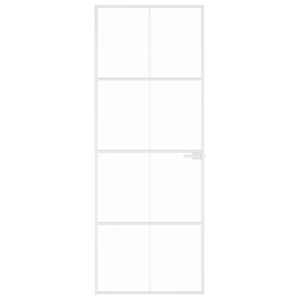 vidaXL Puerta de interior vidrio templado y aluminio blanco 76x201,5cm