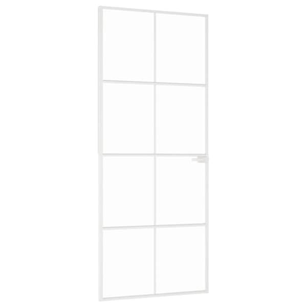 vidaXL siseuks, valge, 83x201,5 cm, karastatud klaas/alumiinium, &otilde;huke