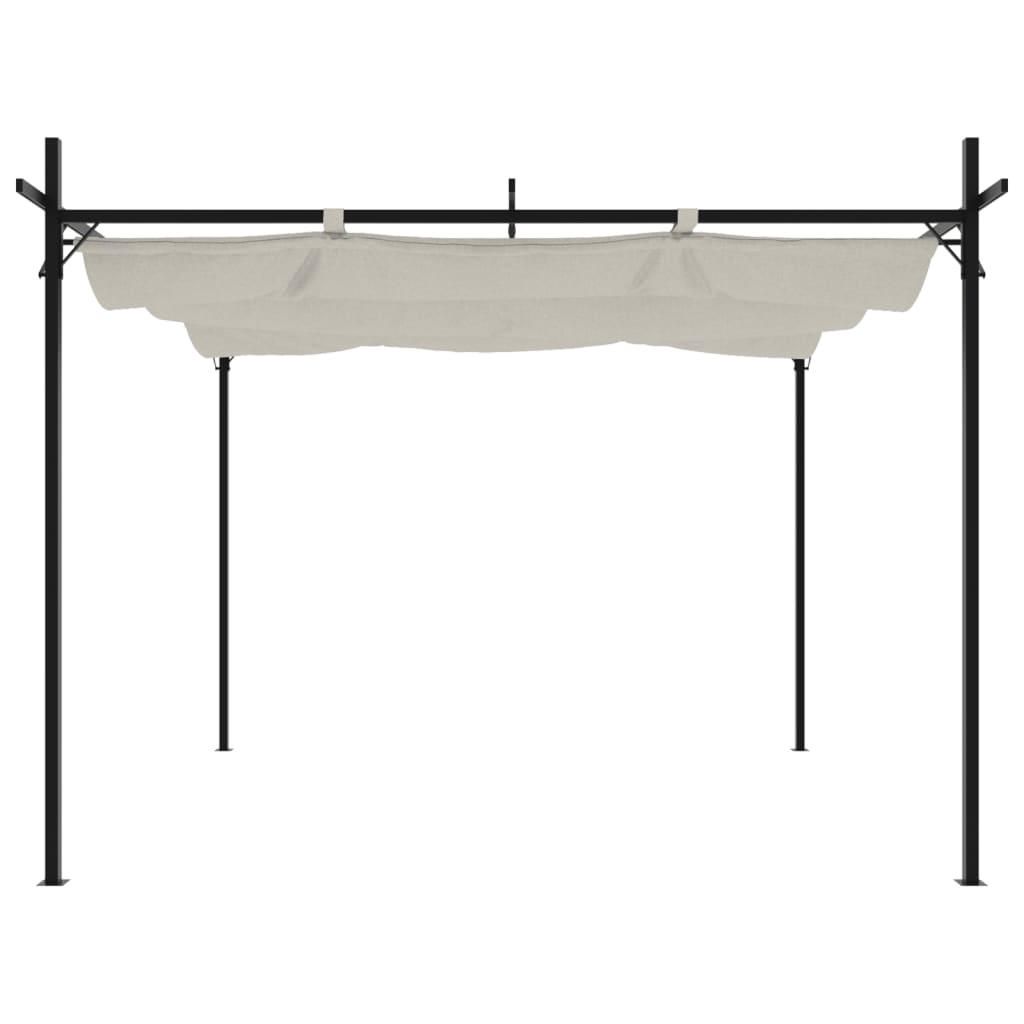 vidaXL Pergola cu acoperiș retractabil, crem, 295x292x230 cm