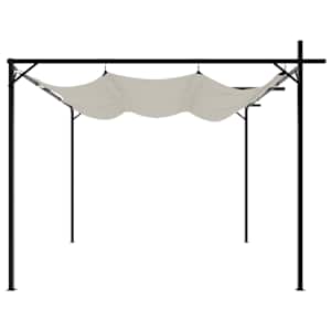 Pergola se zatahovací střechou krémová 295 x 292 x 230 cm - obrázek 4