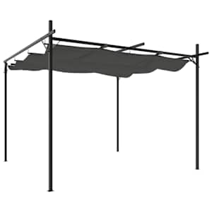 vidaXL sisset&otilde;mmatava katusega lehtla, antratsiithall, 295x292x230 cm