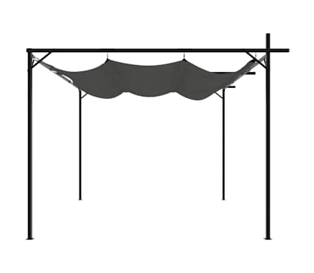 Gazebo Giardino VidaXL 3x6m Con Tetto Retrattile - Struttura In Alluminio Antracite - Pergola Per Esterni