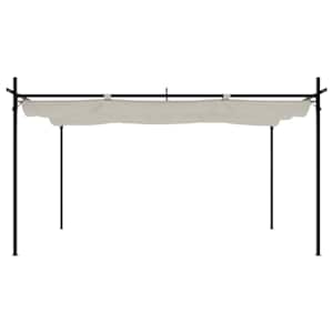 Pergola se zatahovací střechou krémová 395 x 292 x 230 cm - obrázek 3