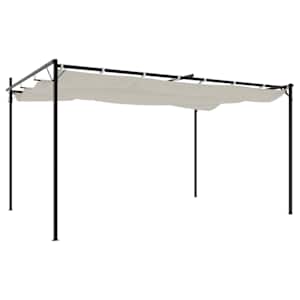Pergola se zatahovací střechou krémová 395 x 292 x 230 cm - obrázek 5