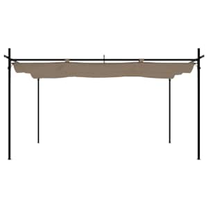Pergola se zatahovací střechou taupe 395 x 292 x 230 cm - obrázek 3