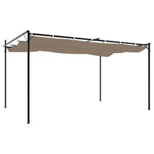 Pergola se zatahovací střechou taupe 395 x 292 x 230 cm - obrázek 5