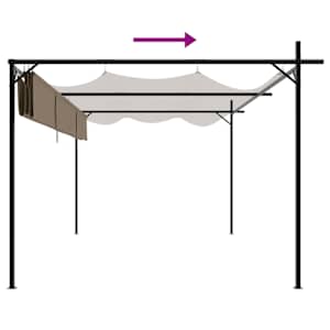 Pergola se zatahovací střechou taupe 395 x 292 x 230 cm - obrázek 6