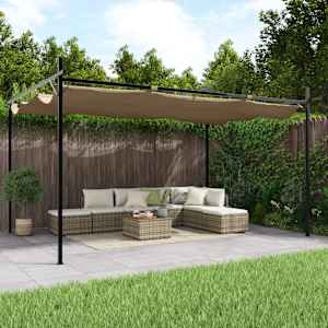 Pergola s pomično streho taupe 395x292x230 cm