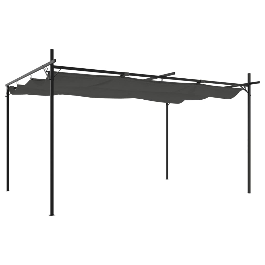 vidaXL Pergola se zatahovací střechou antracitová 395 x 292 x 230 cm
