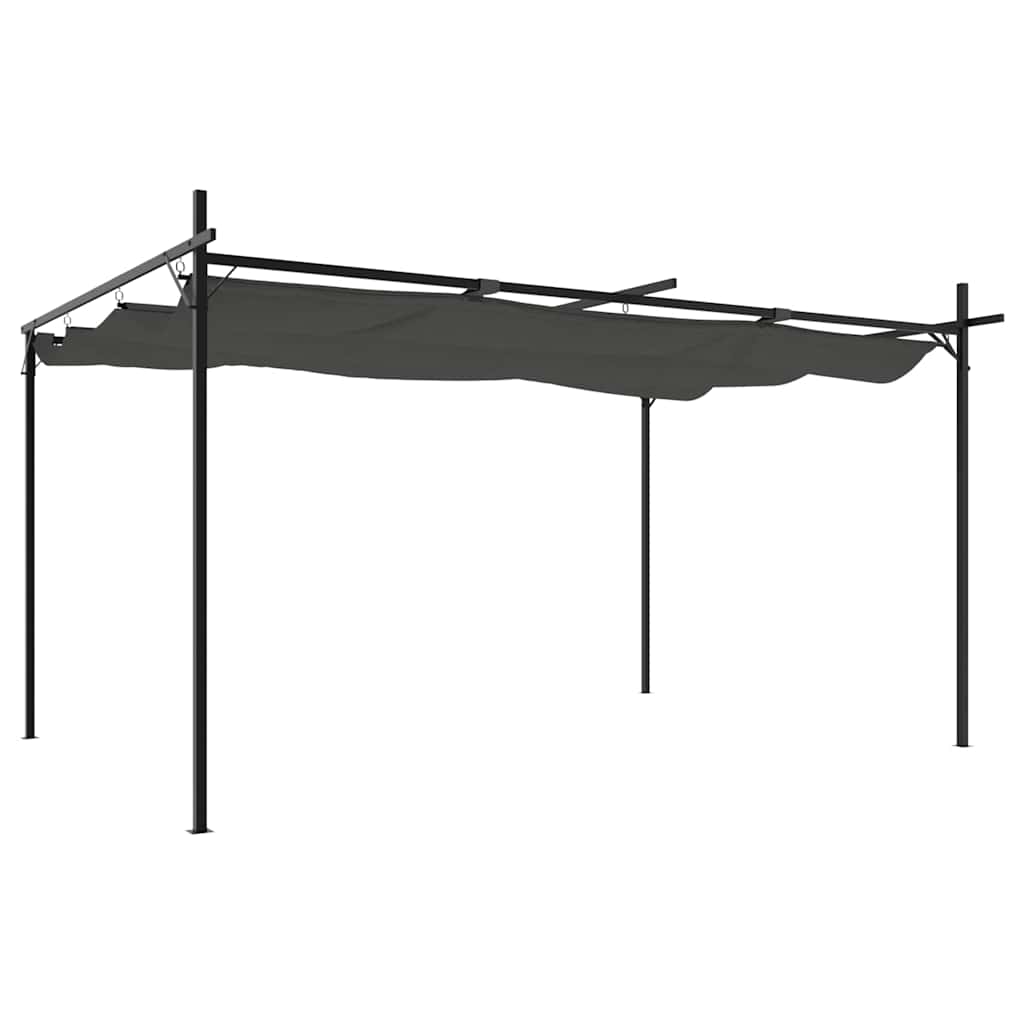 VidaXL Pergola Met Uitschuifbaar Dak 395x292x230 Antracietkleurig
