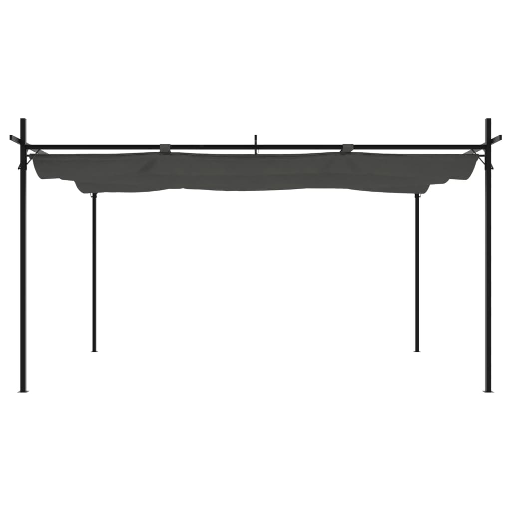 vidaXL Pergola so zaťahovacou strechou antracitová 395x292x230 cm