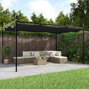 Pergola s pomično streho antracitna 395x292x230 cm