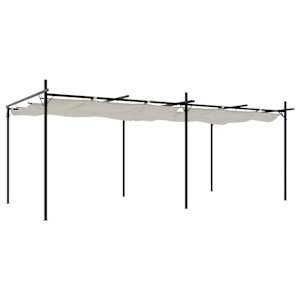 Pergola se zatahovací střechou krémová 589 x 292 x 230 cm - obrázek 2