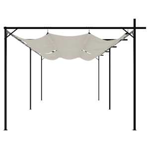 Pergola se zatahovací střechou krémová 589 x 292 x 230 cm - obrázek 4
