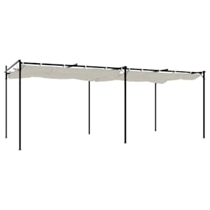 Pergola se zatahovací střechou krémová 589 x 292 x 230 cm - obrázek 5